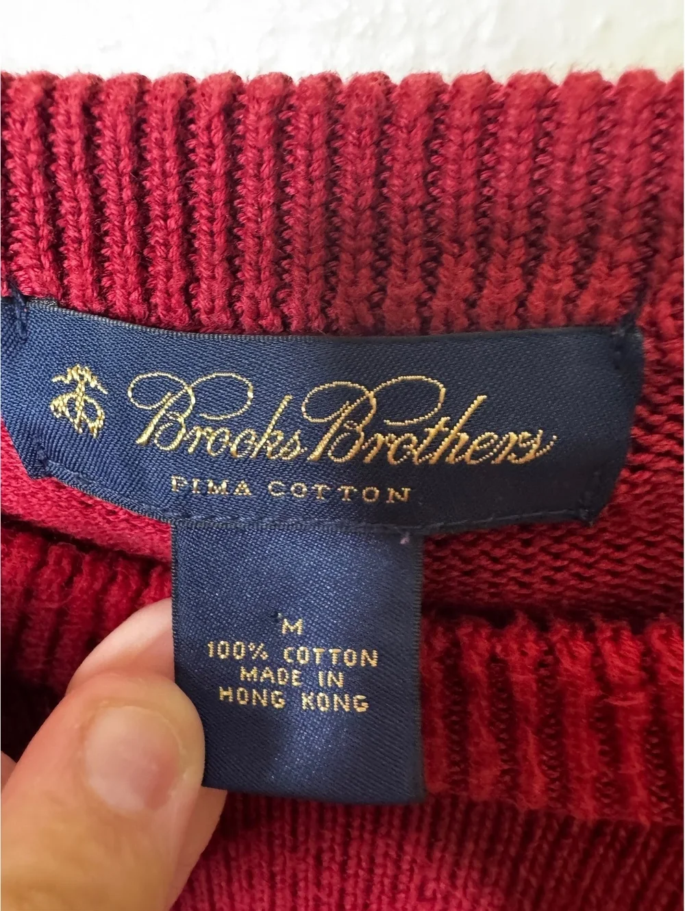 Brooks Brothers Crewneck Sweater Mens Medium Burgundy Knitted Pullover Preppy
